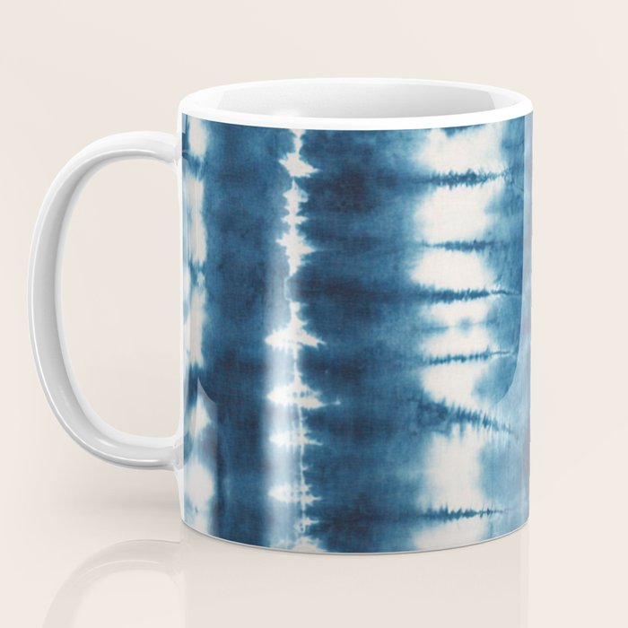 Shibori Indigo Abstract Pattern Japanese Coffee Mug Gallery Image 3