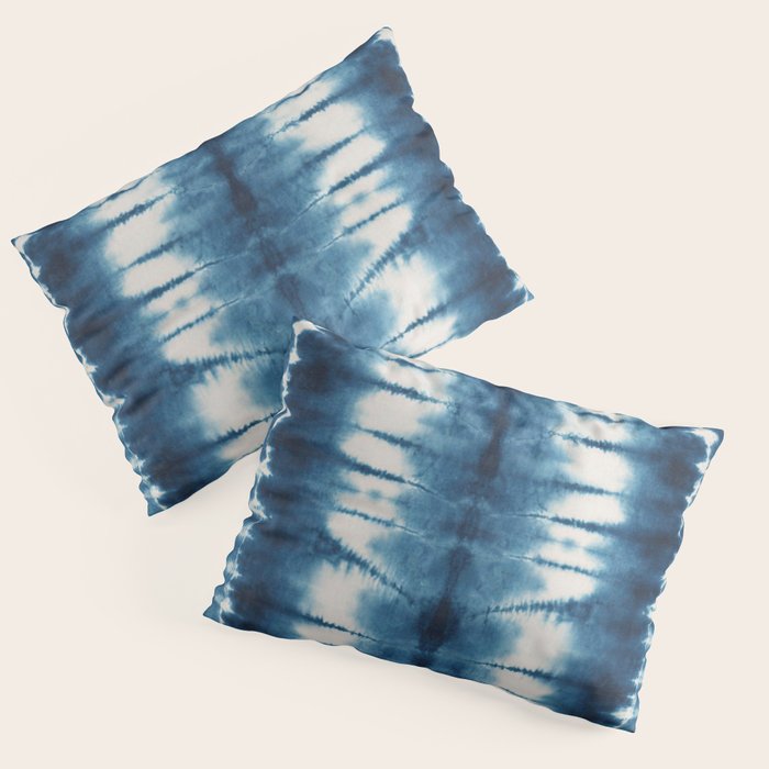 Shibori Indigo Abstract Pattern Japanese Pillow Sham Gallery Image 1