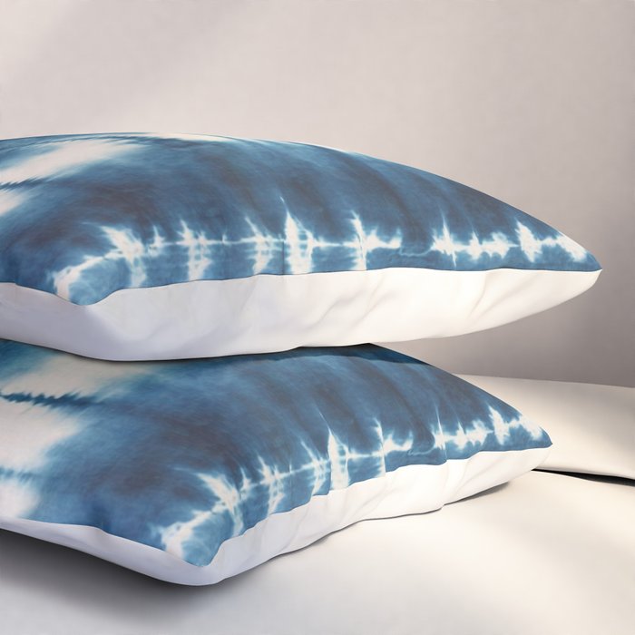 Shibori Indigo Abstract Pattern Japanese Pillow Sham Gallery Image 3