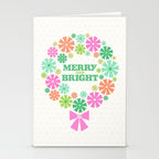 Merry and Bright Christmas Wreath Stationery Card Gallery Image 2