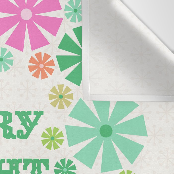 Merry and Bright Christmas Wreath Wall Tapestry Gallery Image 3