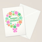 Merry and Bright Christmas Wreath Stationery Card Gallery Image 2