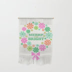 Merry and Bright Christmas Wreath Wall Hanging Gallery Image 1