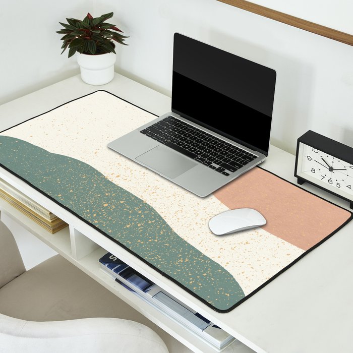 Minimalist Painting - Terra Green Desk Mat Gallery Image 2