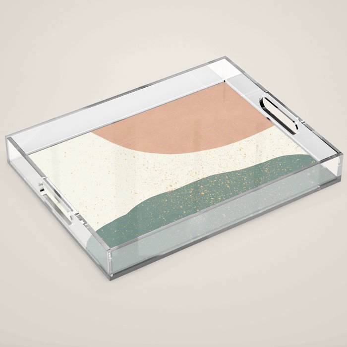 Minimalist Painting - Terra Green Acrylic Tray Gallery Image 1