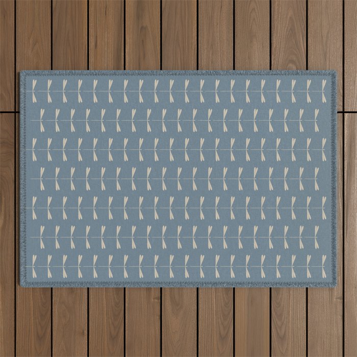 Dragonfly Pattern I Blue Outdoor Rug Gallery Image 1