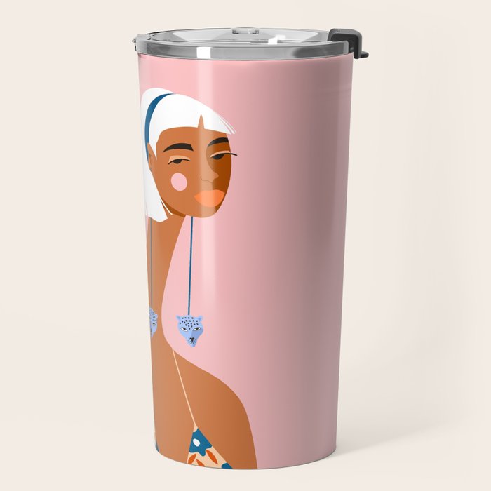 Cheetah Earrings Travel Mug Gallery Image 2