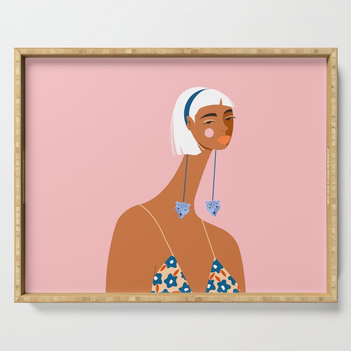 Cheetah Earrings Serving Tray Gallery Image 1