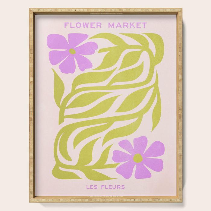 Lilac & Lime: Les Fleurs | Flower Market Color Series 02 Serving Tray Gallery Image 1