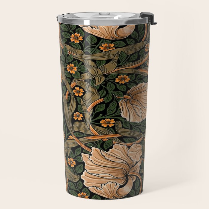William Morris Pimpernel,No.2, William Morris floral design  Travel Mug Gallery Image 2