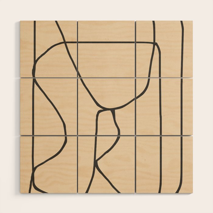 Abstract line art 23 Wood Wall Art Gallery Image 1