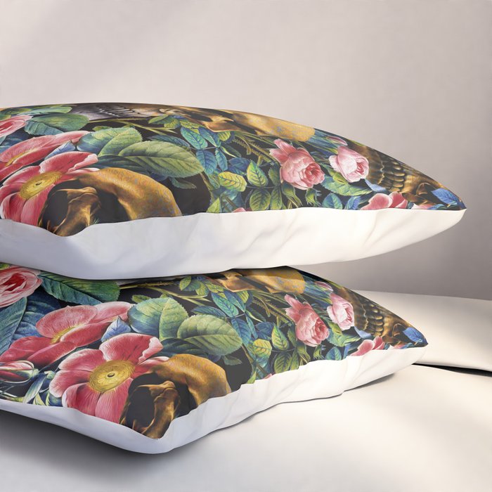 Skull and Flowers Pattern Pillow Sham Gallery Image 3