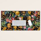 Skull and Flowers Pattern Desk Mat Gallery Image 1