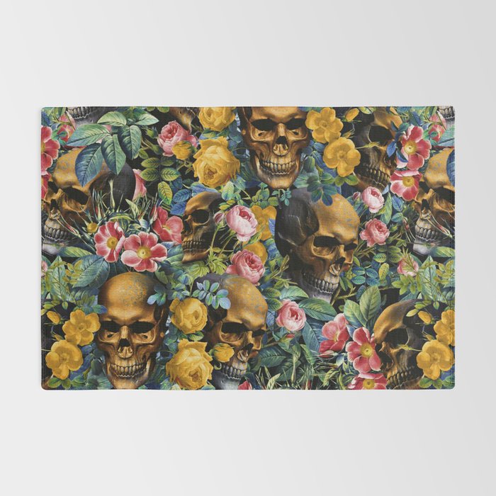 Skull and Flowers Pattern Rug Gallery Image 2
