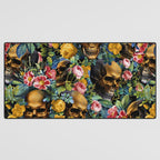 Skull and Flowers Pattern Desk Mat Gallery Image 3
