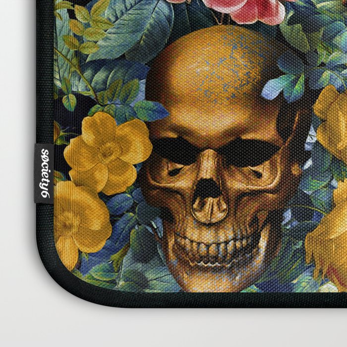 Skull and Flowers Pattern Laptop Sleeve Gallery Image 3