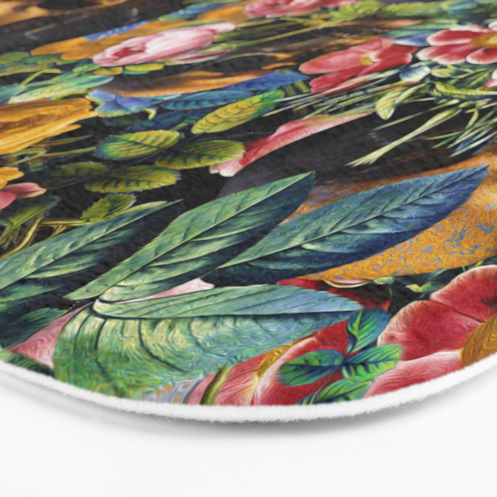 Skull and Flowers Pattern Bath Mat Gallery Image 3