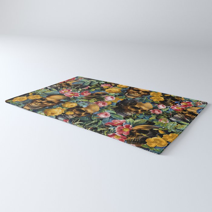 Skull and Flowers Pattern Rug Gallery Image 3