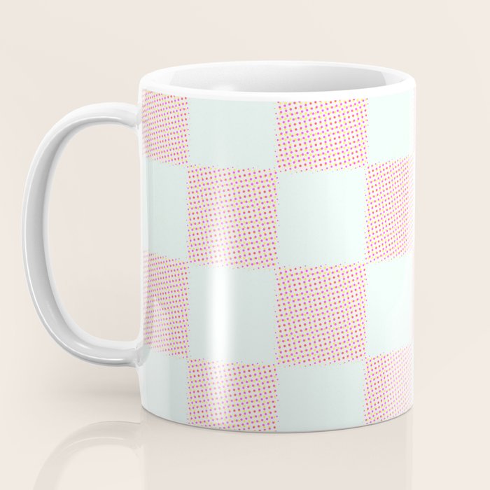 Cotton Candy Dot checkered soft pink and mint pattern  Coffee Mug Gallery Image 3