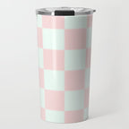 Cotton Candy Dot checkered soft pink and mint pattern  Travel Mug Gallery Image 1
