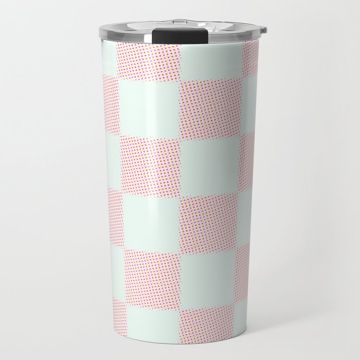 Cotton Candy Dot checkered soft pink and mint pattern  Travel Mug Gallery Image 1