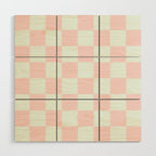 Cotton Candy Dot checkered soft pink and mint pattern  Wood Wall Art Gallery Image 1
