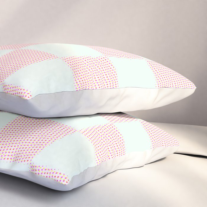 Cotton Candy Dot checkered soft pink and mint pattern  Pillow Sham Gallery Image 3