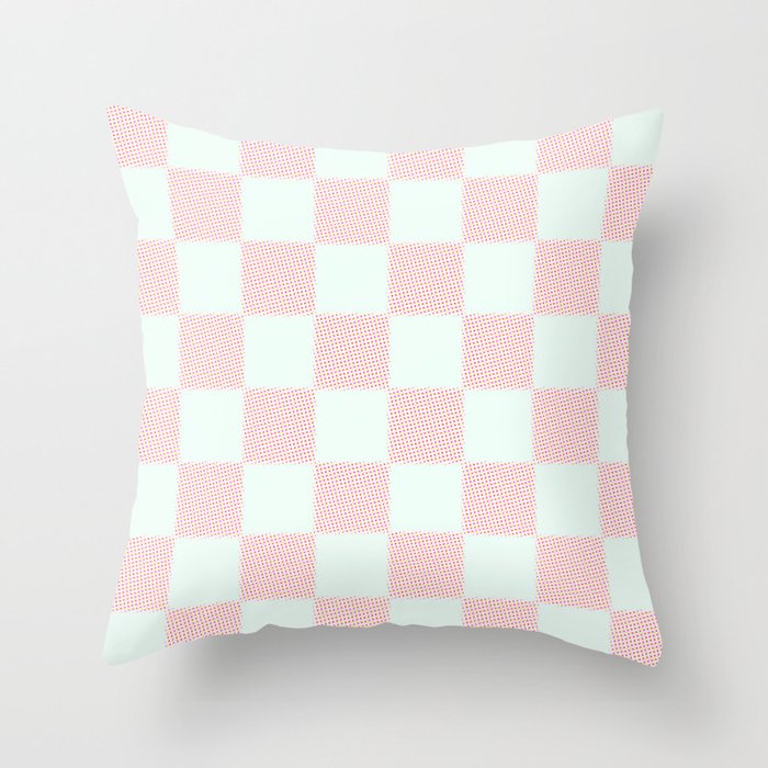 Cotton Candy Dot checkered soft pink and mint pattern  Throw Pillow Gallery Image 6