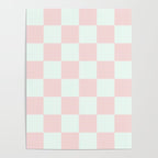 Cotton Candy Dot checkered soft pink and mint pattern  Poster Gallery Image 4