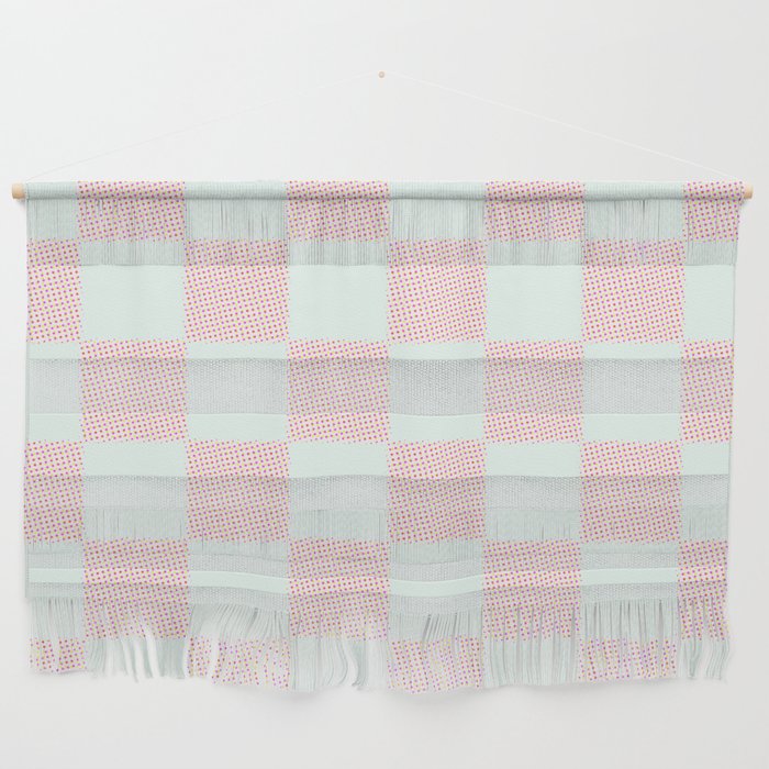 Cotton Candy Dot checkered soft pink and mint pattern  Wall Hanging Gallery Image 1