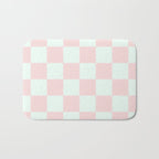 Cotton Candy Dot checkered soft pink and mint pattern  Bath Mat Gallery Image 1
