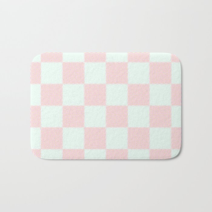 Cotton Candy Dot checkered soft pink and mint pattern  Bath Mat Gallery Image 1