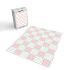 Cotton Candy Dot checkered soft pink and mint pattern  Jigsaw Puzzle Gallery Image 2