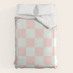 Cotton Candy Dot checkered soft pink and mint pattern  Duvet Cover Gallery Image 6