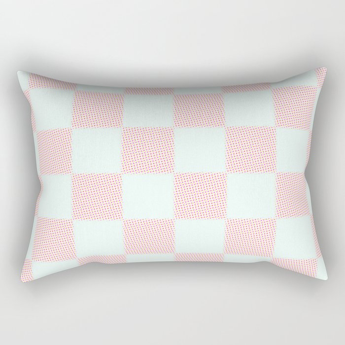 Cotton Candy Dot checkered soft pink and mint pattern  Rectangular Pillow Gallery Image 1