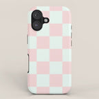 Cotton Candy Dot checkered soft pink and mint pattern  iPhone Case Gallery Image 1