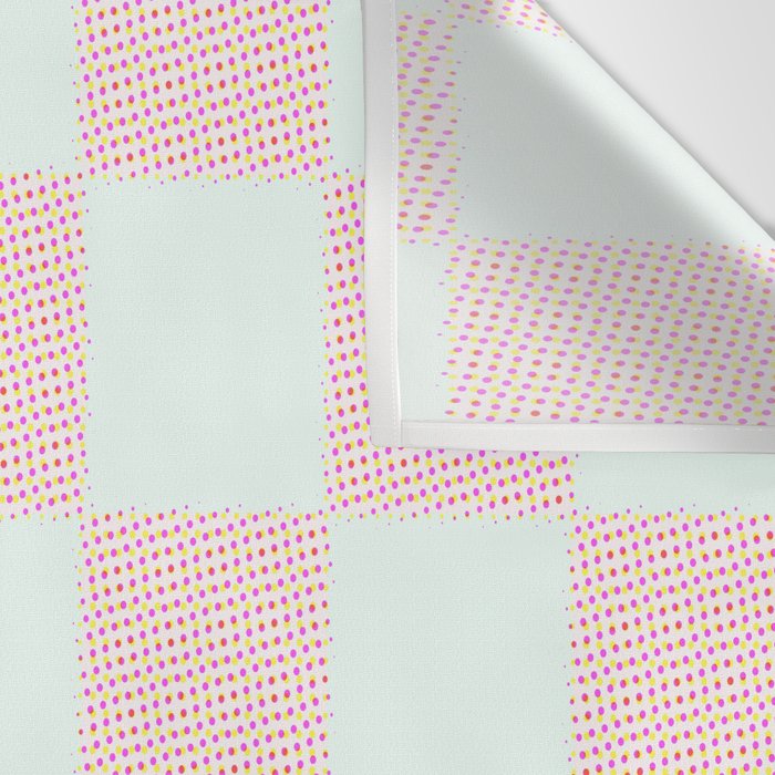 Cotton Candy Dot checkered soft pink and mint pattern  Wall Tapestry Gallery Image 3