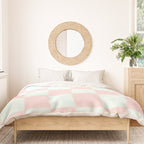 Cotton Candy Dot checkered soft pink and mint pattern  Duvet Cover Gallery Image 3