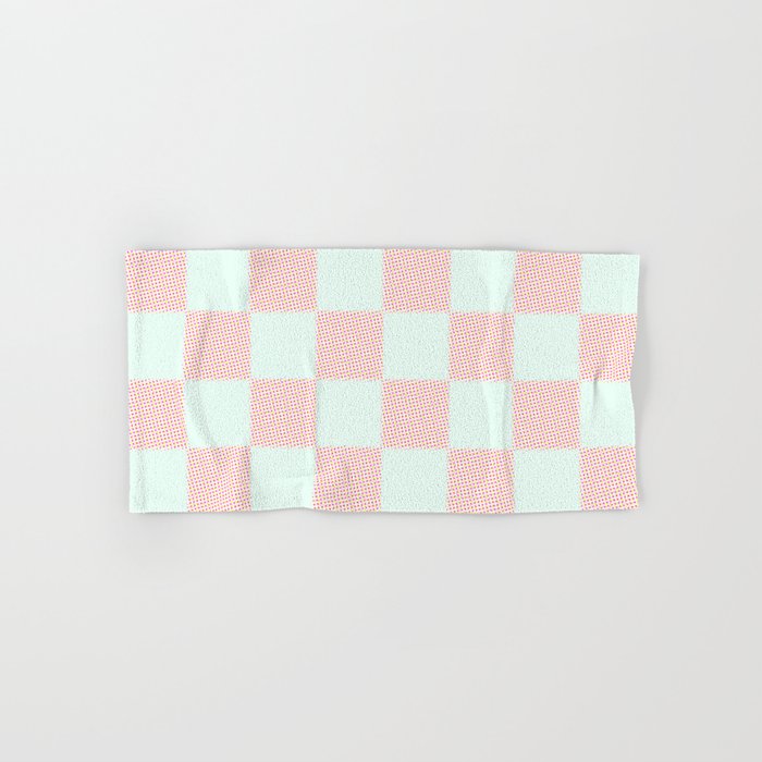 Cotton Candy Dot checkered soft pink and mint pattern  Bath Towel Gallery Image 1