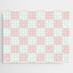 Cotton Candy Dot checkered soft pink and mint pattern  Jigsaw Puzzle Gallery Image 1