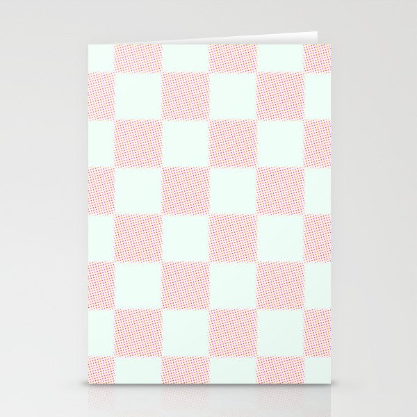Cotton Candy Dot checkered soft pink and mint pattern  Stationery Card Gallery Image 2