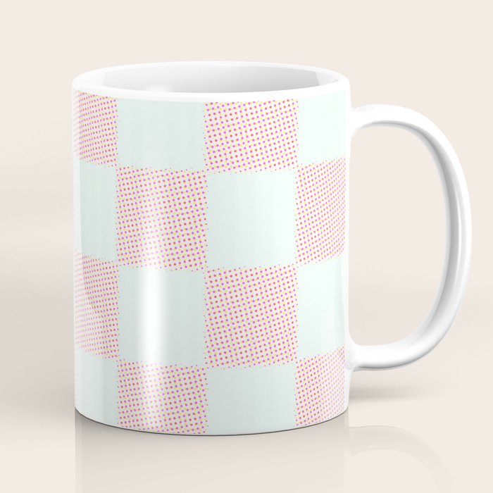 Cotton Candy Dot checkered soft pink and mint pattern  Coffee Mug Gallery Image 1