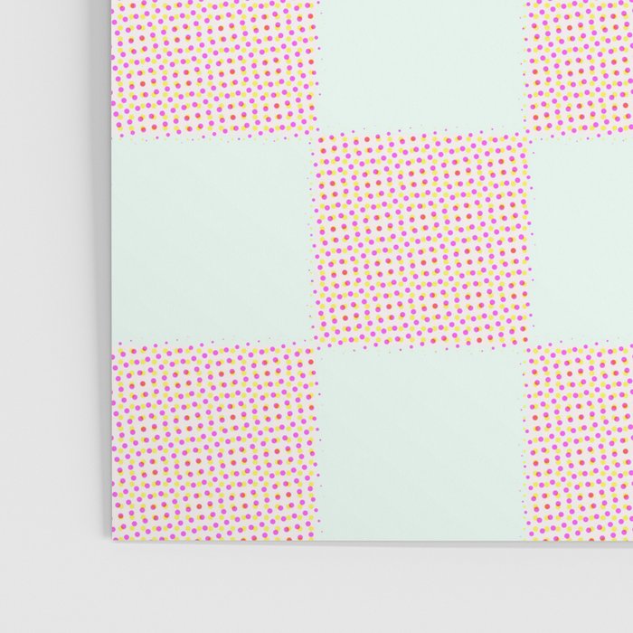 Cotton Candy Dot checkered soft pink and mint pattern  Poster Gallery Image 3