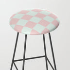 Cotton Candy Dot checkered soft pink and mint pattern  Stool Gallery Image 2