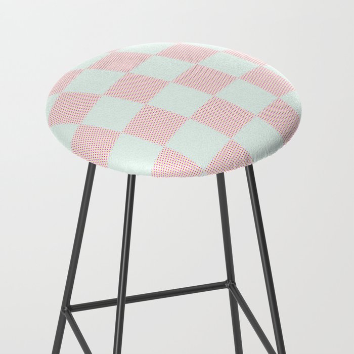 Cotton Candy Dot checkered soft pink and mint pattern  Stool Gallery Image 2