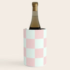 Cotton Candy Dot checkered soft pink and mint pattern  Wine Chiller Gallery Image 1