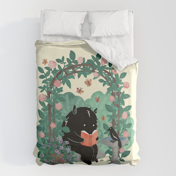 A Quiet Summer Spot (Monster Book Lover) Duvet Cover Gallery Image 6