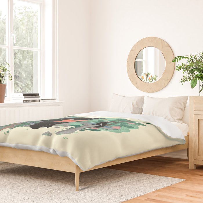 A Quiet Summer Spot (Monster Book Lover) Duvet Cover Gallery Image 2
