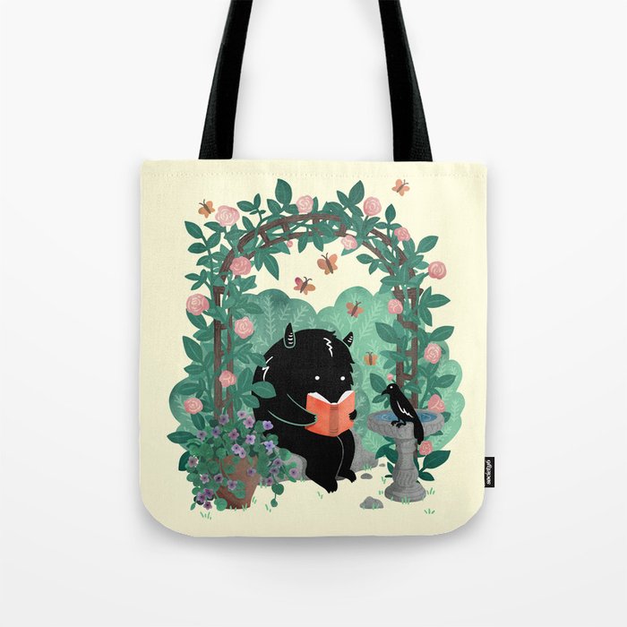 A Quiet Summer Spot (Monster Book Lover) Tote Bag Gallery Image 1