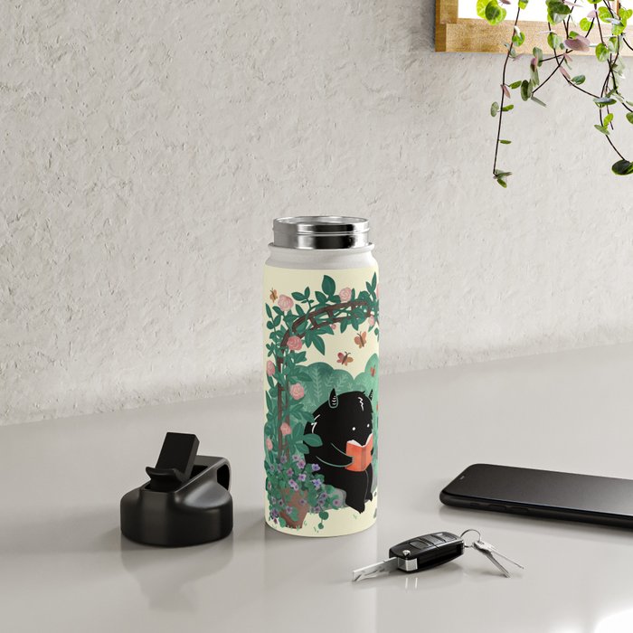 A Quiet Summer Spot (Monster Book Lover) Water Bottle Gallery Image 4